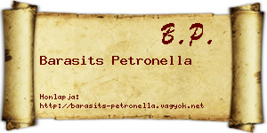Barasits Petronella névjegykártya